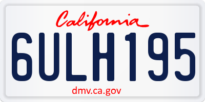CA license plate 6ULH195