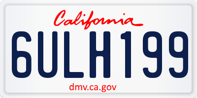 CA license plate 6ULH199