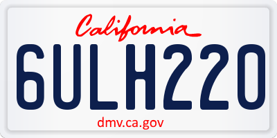 CA license plate 6ULH220