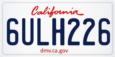 CA license plate 6ULH226