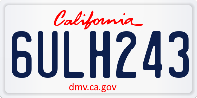 CA license plate 6ULH243