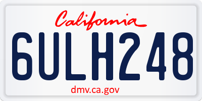 CA license plate 6ULH248