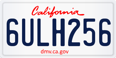 CA license plate 6ULH256