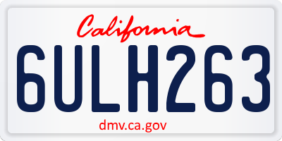 CA license plate 6ULH263