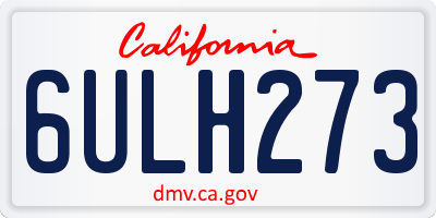 CA license plate 6ULH273