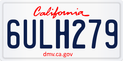 CA license plate 6ULH279