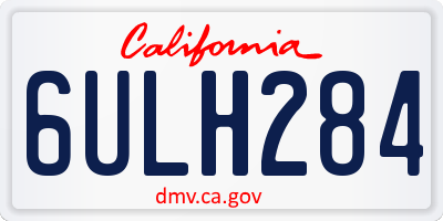 CA license plate 6ULH284