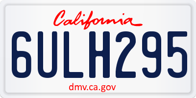 CA license plate 6ULH295