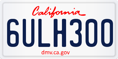 CA license plate 6ULH300