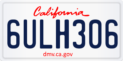 CA license plate 6ULH306