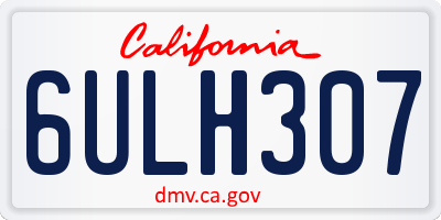 CA license plate 6ULH307