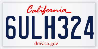 CA license plate 6ULH324