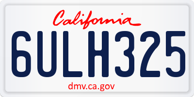 CA license plate 6ULH325