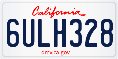 CA license plate 6ULH328