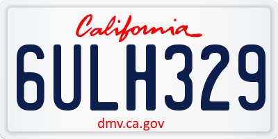 CA license plate 6ULH329
