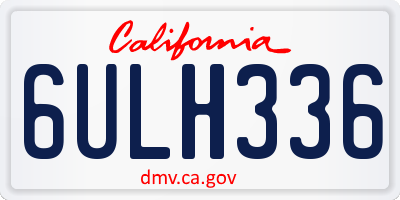 CA license plate 6ULH336