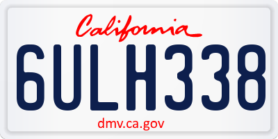 CA license plate 6ULH338