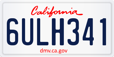 CA license plate 6ULH341