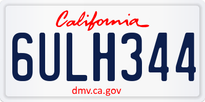CA license plate 6ULH344
