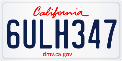 CA license plate 6ULH347