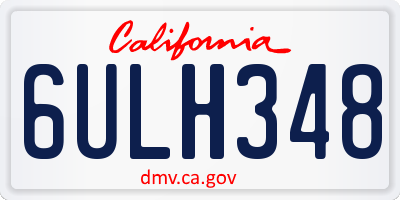 CA license plate 6ULH348