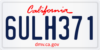 CA license plate 6ULH371