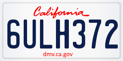 CA license plate 6ULH372