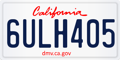 CA license plate 6ULH405