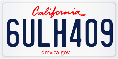 CA license plate 6ULH409