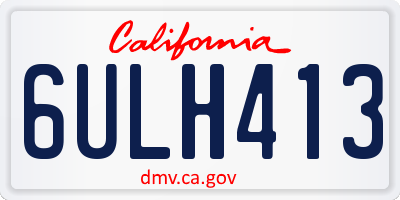 CA license plate 6ULH413