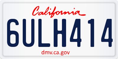 CA license plate 6ULH414