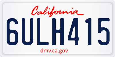 CA license plate 6ULH415