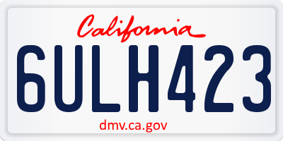 CA license plate 6ULH423