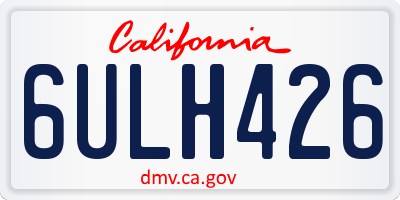 CA license plate 6ULH426