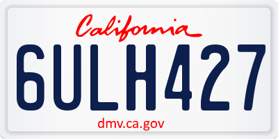 CA license plate 6ULH427