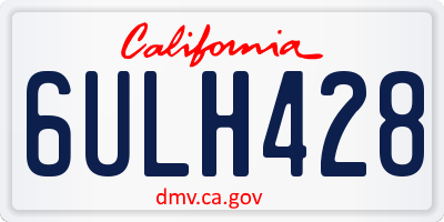 CA license plate 6ULH428
