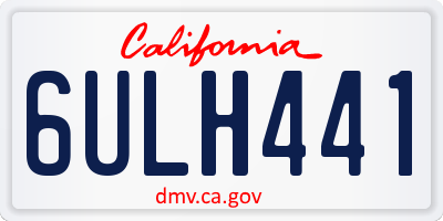 CA license plate 6ULH441