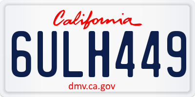 CA license plate 6ULH449