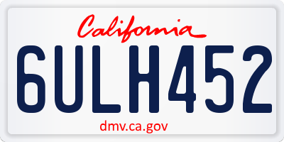 CA license plate 6ULH452