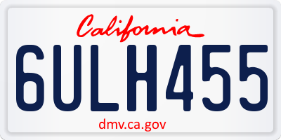 CA license plate 6ULH455