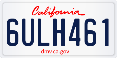 CA license plate 6ULH461