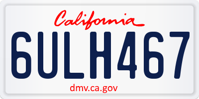CA license plate 6ULH467