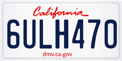 CA license plate 6ULH470