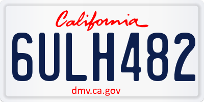 CA license plate 6ULH482