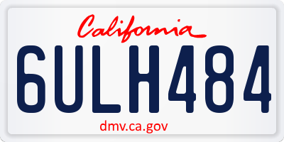 CA license plate 6ULH484