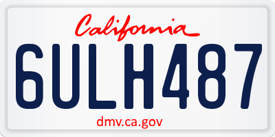 CA license plate 6ULH487