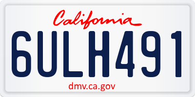 CA license plate 6ULH491