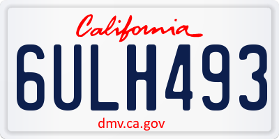 CA license plate 6ULH493
