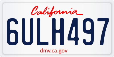 CA license plate 6ULH497