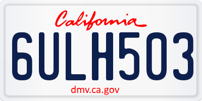 CA license plate 6ULH503